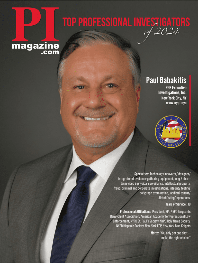 PI Magazine Top Professional Investigators of 2024 — Paul G. Babakitis, PGB Executive Investigations
